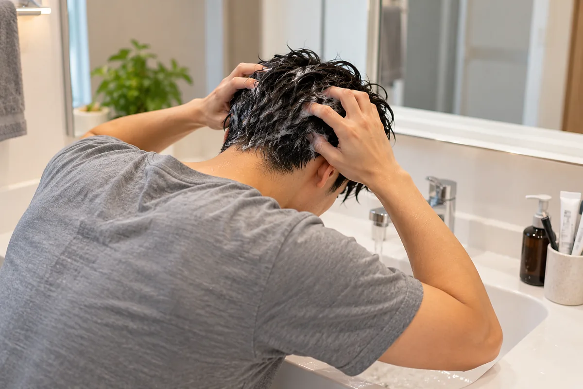 朝の河川敷でランニング仲間とストレッチしながら笑い合う男性